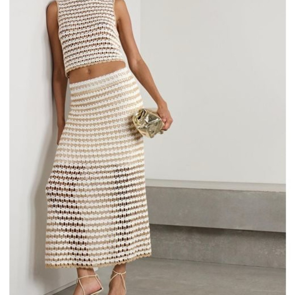 Zimmermann Natural Tallow Crocheted Cotton Blend Tank